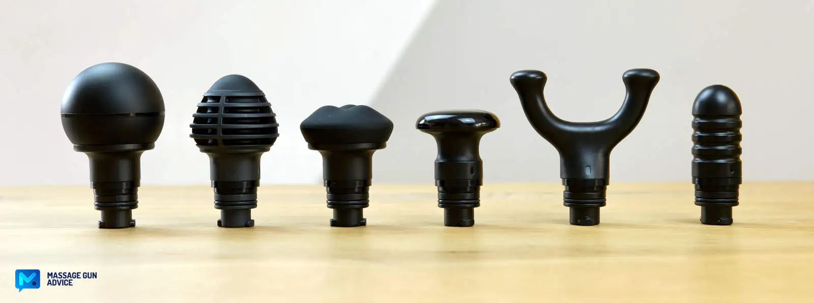 Ekrin Kestrel Review - Is This the Ultimate Massage Gun Unicorn? 22 All Six Ekrin Kestrel massage gun Attachment; Heads lined up from left to right