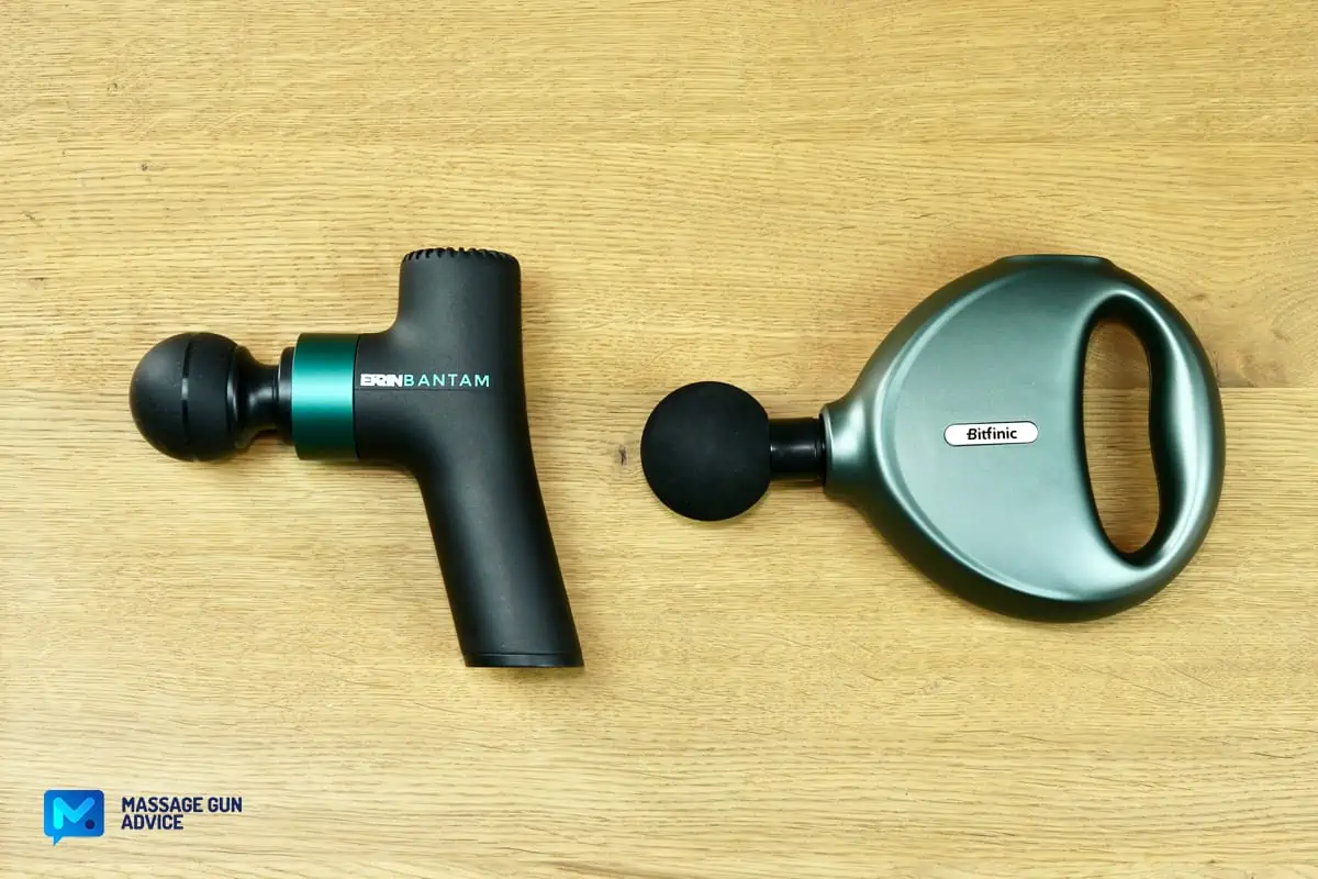 Bitfinic Massage Gun Review - Likely The Cheapest Mini Device 32 bitfinic mini vs ekrin bantam shape compare