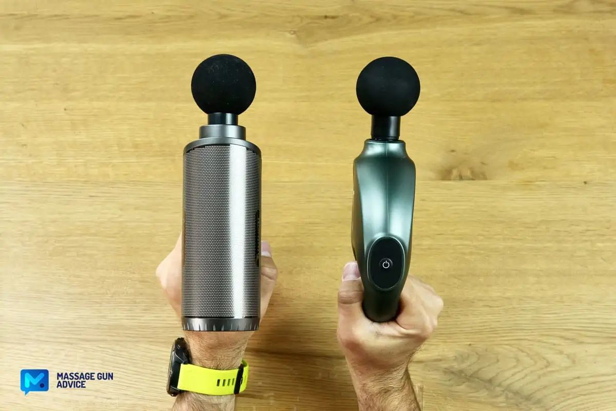 Bitfinic Massage Gun Review - Likely The Cheapest Mini Device 40 bitfinic mini vs taotronics TT-PCA004 size compare