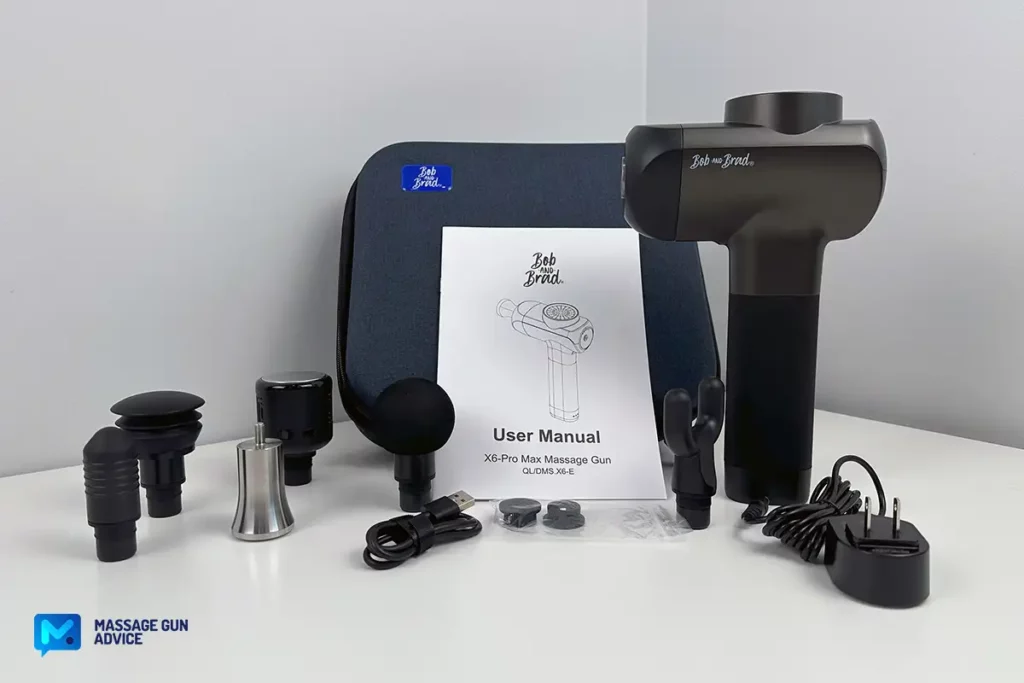Bob And Brad X6 Pro Massage Gun Review: Better Than A Hypervolt? 16 Bob And Brad X6 Pro All Inclusions Displayed