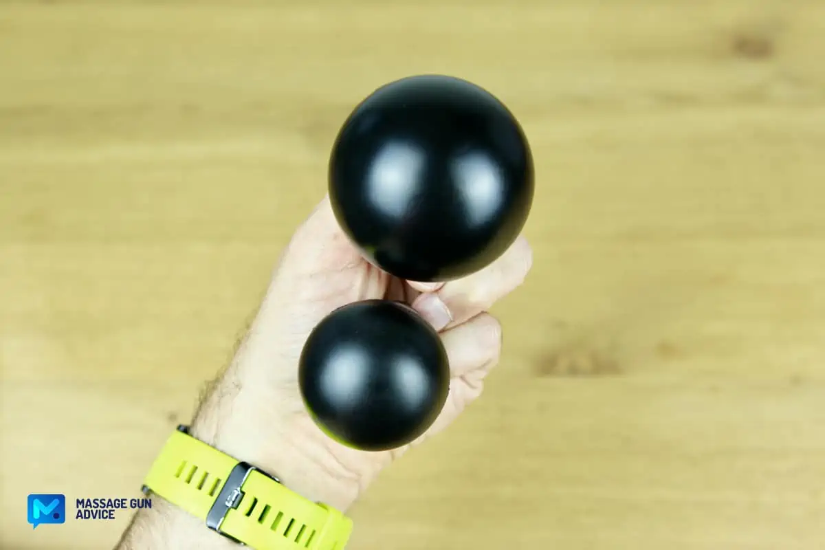 Lifepro DynaFlex Review - Is This Adjustable, Full-Size Gun Any Good? 17 Lifepro DynaFlex ball two sizes attachment