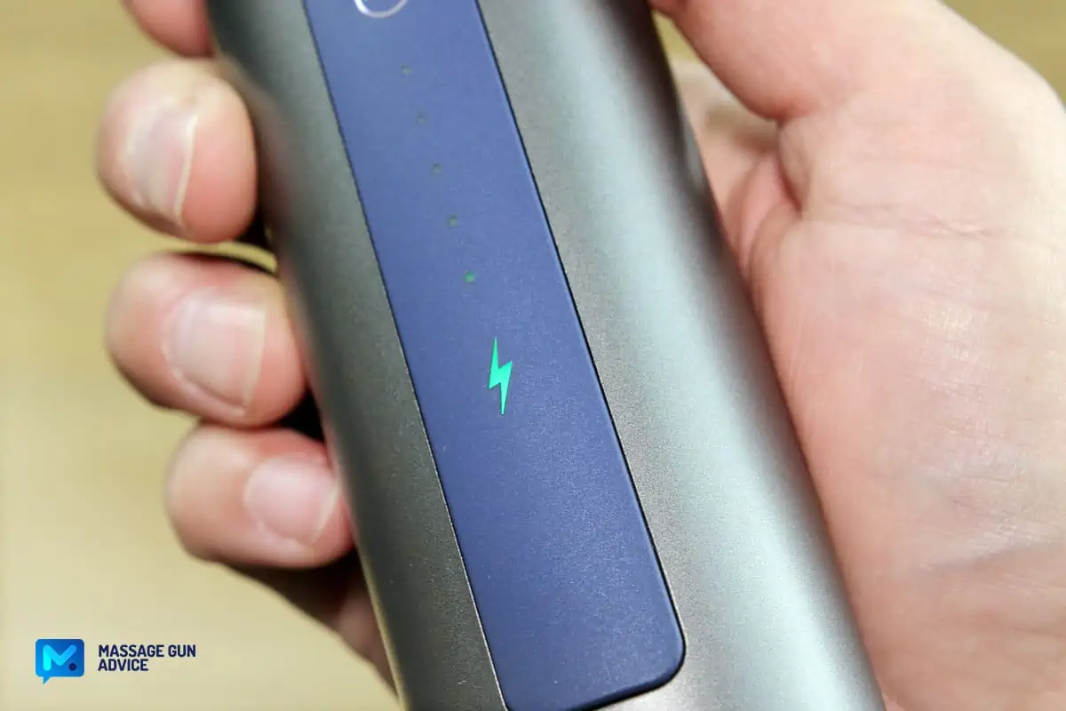 Medcursor Massage Gun Review: OK for Beginners, but Quite a Thrill for the Pros! 28 medcursor massage gun deep tissue: battery led indicator