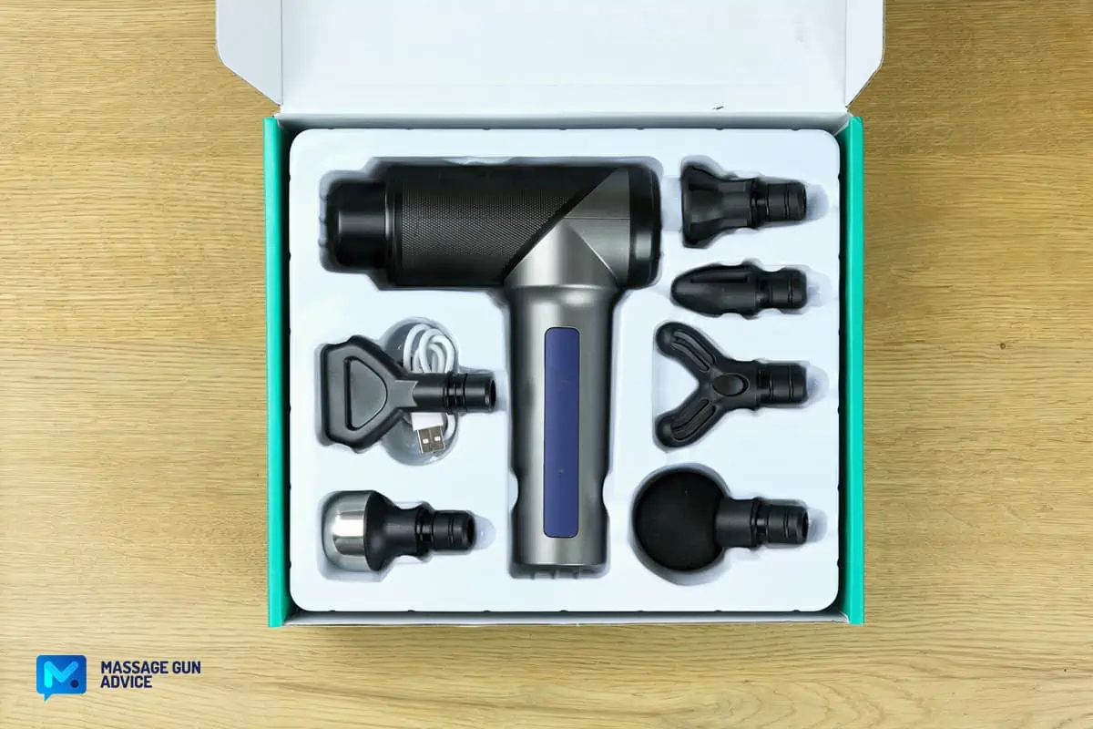 Medcursor Massage Gun Review: OK for Beginners, but Quite a Thrill for the Pros! 12 medcursor massage gun: box contents