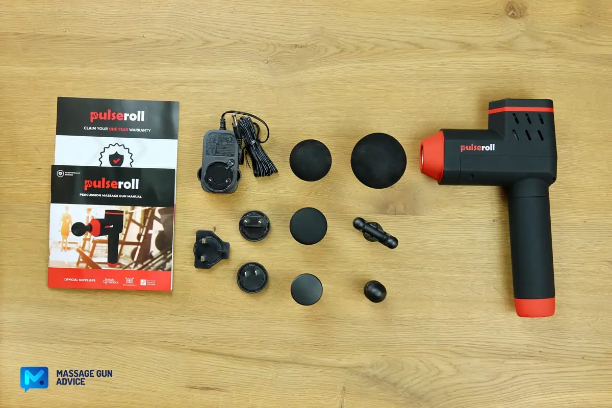 Pulseroll Massage Gun Review - A Decent, Heavy-Duty Percussive Device 6 pulseroll what is included