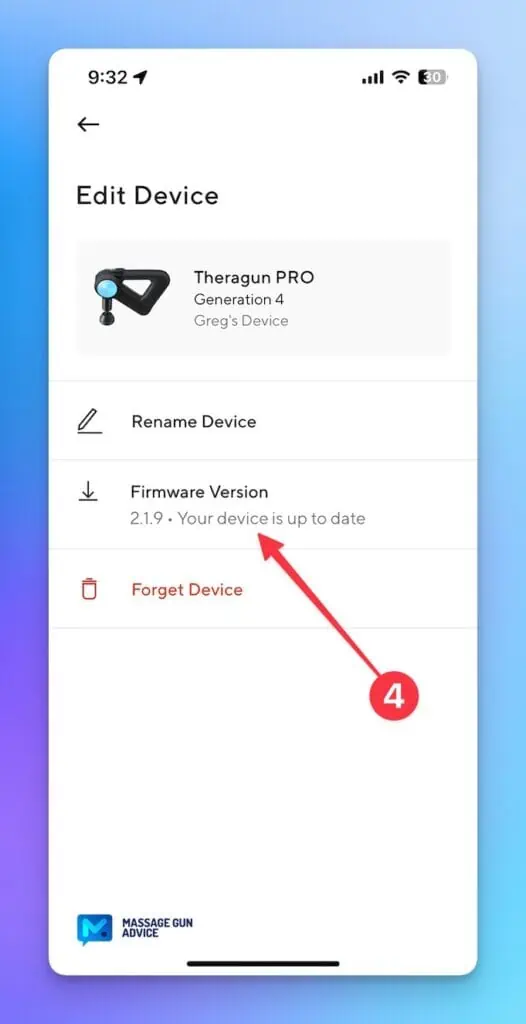 How to Install Theragun Firmware Update 5 Theragun Firmware Update Version Number In Therabody App