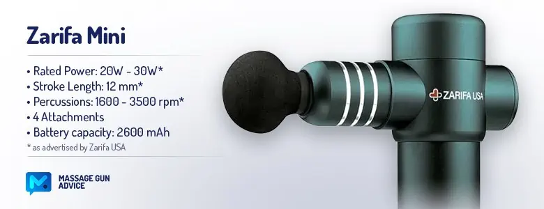Zarifa Massage Gun Review - Is The New Z-Smart Mini Worth The Money? 2 Zarifa Mini Specifications